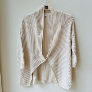 J. Jill Cardigan sweater safety pin closure Open Front Knit Cream Ivory Xs